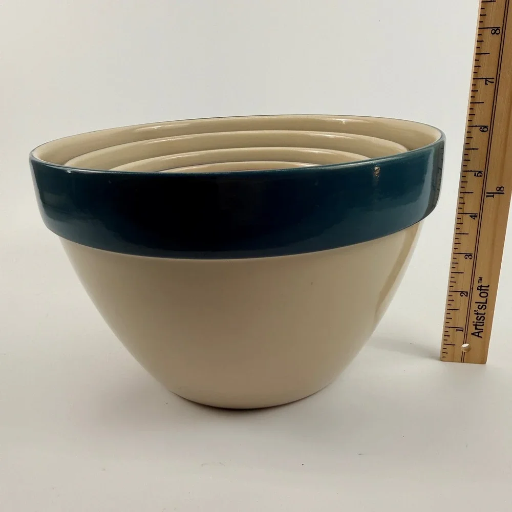 Over and Back Bistro Nesting Mixing Bowl Set‎ 5 Portugal Stoneware Color Band
